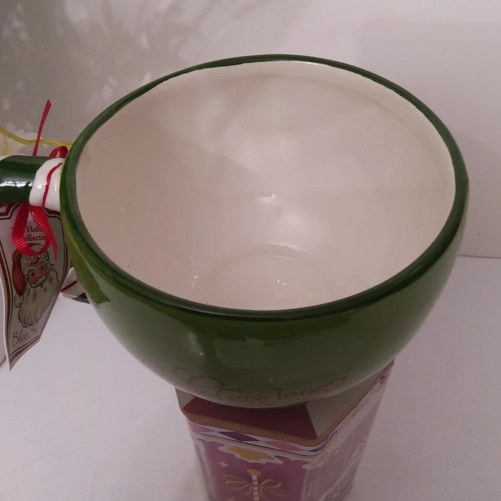 Blue Sky Festive Green Snowman Mug, NWT